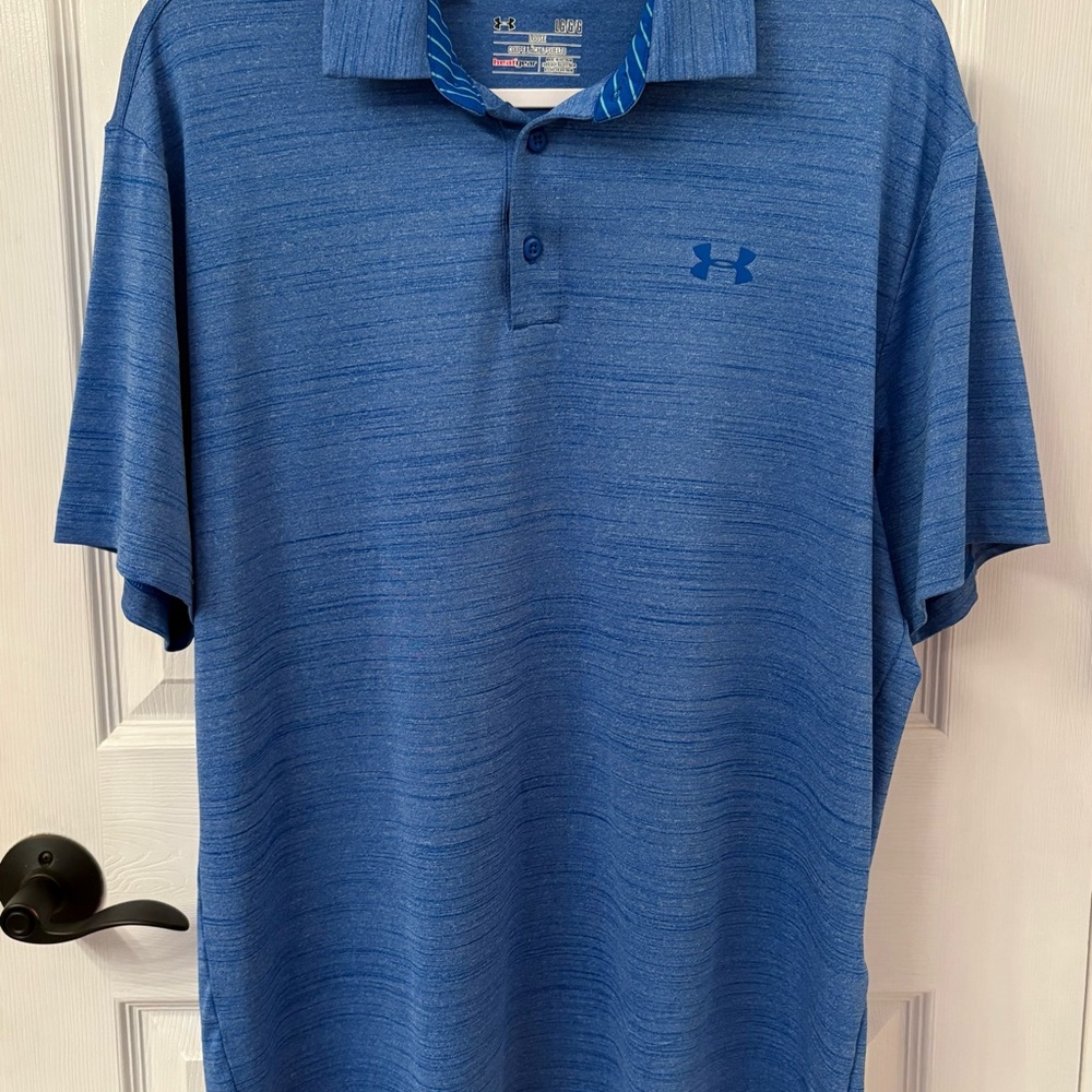 Under Armour Men's Blue Heathered Polo